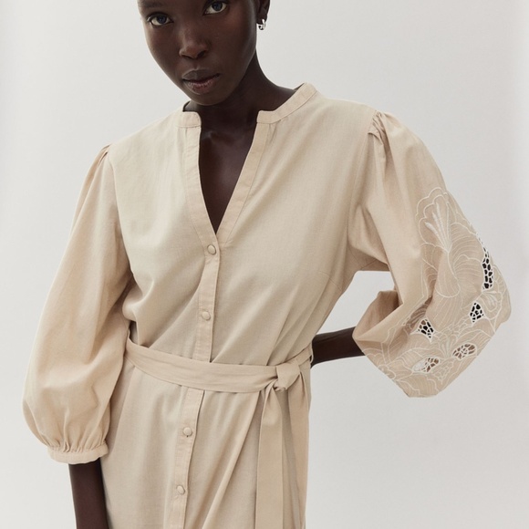 H&M Dress Embroidered Sleeves - Picture 2 of 7